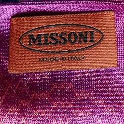 Pre Owned Missoni Multicolor Patterned Knit Long Sleeve Top XL