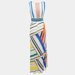 Pre Owned Missoni Multicolor Knit Sleeveless Wrap Effect Maxi Dress S