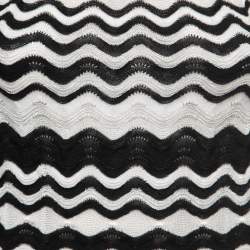 Pre Owned M Missoni Black/White Patterned Knit Sleeveless Top S