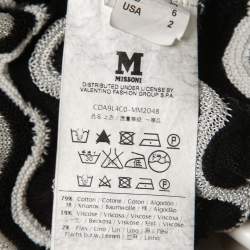 Pre Owned M Missoni Black/White Patterned Knit Sleeveless Top S