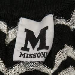 Pre Owned M Missoni Black/White Patterned Knit Sleeveless Top S