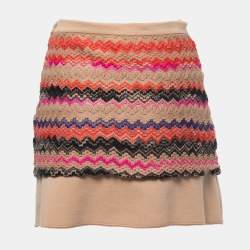 Pre Owned Missoni Multicolor Patterned Knit Mini Skirt S