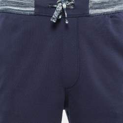 Pre Owned Missoni Navy Blue Cotton Drawstring Lounge Pants M