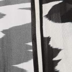 Pre Owned Missoni Black/White Abstract Printed Knit Open Cardigan M