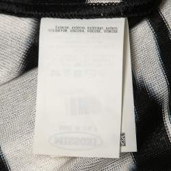 Pre Owned Missoni Black/White Abstract Printed Knit Open Cardigan M