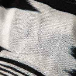 Pre Owned Missoni Black/White Abstract Printed Knit Open Cardigan M