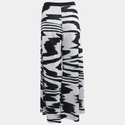 Missoni White/ Black Abstract Pattern Knit Wide Leg Pants M