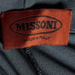 Pre Owned Missoni Grey Knit Straight Leg Pants M