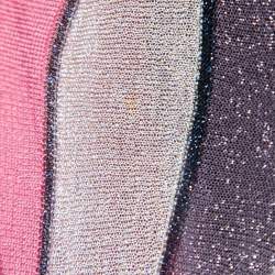 Pre Owned Missoni Multicolor Striped Lurex Knit One Shoulder Maxi Dress S