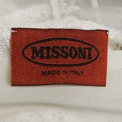 Pre Owned Missoni White Silk & Knit Mini Dress S