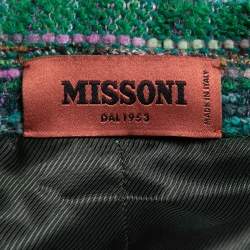 Pre Owned Missoni Green Tweed Double-Breasted Blazer M