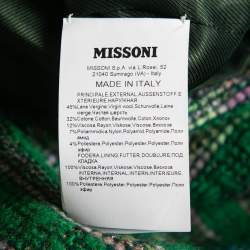 Pre Owned Missoni Green Tweed Double-Breasted Blazer M