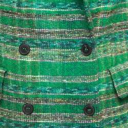 Pre Owned Missoni Green Tweed Double-Breasted Blazer M