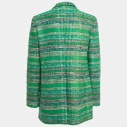 Pre Owned Missoni Green Tweed Double-Breasted Blazer M
