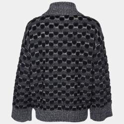 Missoni Monochrome Patterned Lurex Knit Button Front Cardigan S