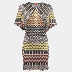 Pre Owned Missoni Multicolor Patterned Lurex Knit Mini Dress S