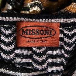 Pre Owned Missoni Multicolor Patterned Lurex Knit Mini Dress S