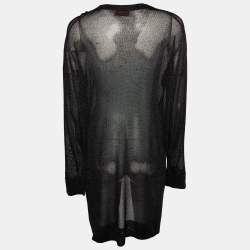 Pre Owned Missoni Black Lurex Knit Open Front Shrug M