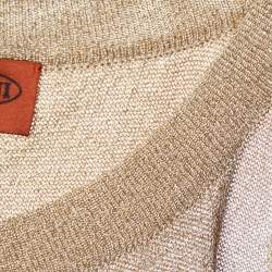 Pre Owned Missoni Gold Lurex Knit Tank Top M
