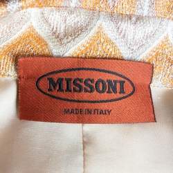 Missoni Multicolor Lurex Knit Button Front Coat L