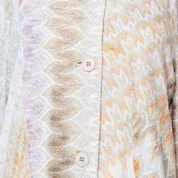 Missoni Multicolor Lurex Knit Button Front Coat L