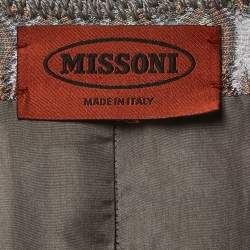 Pre Owned Missoni Multicolor Patterned Knit Belted Long Cardigan M