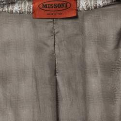 Pre Owned Missoni Multicolor Patterned Knit Belted Long Cardigan M