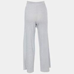Pre Owned Missoni Silver Lurex Knit Straight Leg Pants M