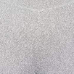 Pre Owned Missoni Silver Lurex Knit Straight Leg Pants M