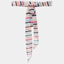 Pre Owned Missoni Multicolor Striped Knit Stole Detail Top M