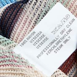 Pre Owned Missoni Multicolor Striped Knit Stole Detail Top M