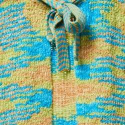Missoni Multicolor Patterned Wool Blend Open Front Sleeveless Cardigan M