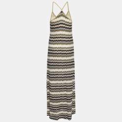 Pre Owned Missoni Multicolor Patterned Lurex Knit Maxi Dress M