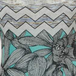 Pre Owned Missoni Grey/Multicolor Mixed Patterned Top M