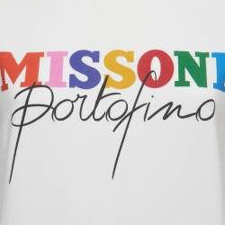 Pre Owned Missoni White Jersey Portofino Print T-Shirt XS