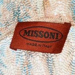 Missoni Multicolor patterned Knit Open Front Belted Long Cardigan L
