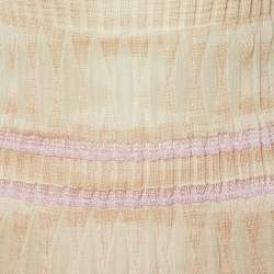 Pre Owned Missoni Cream Patterned Knit Mini Dress S