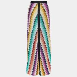 Pre Owned Missoni Multicolor Patterned Knit Paneled Midi Skirt M