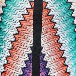 Pre Owned Missoni Multicolor Patterned Knit Paneled Midi Skirt M