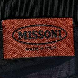 Pre Owned Missoni Multicolor Patterned Knit Paneled Midi Skirt M