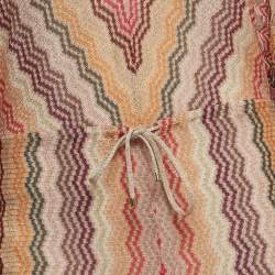 Pre Owned Missoni Multicolor Patterned Lurex Knit Drawstring Jumpsuit S