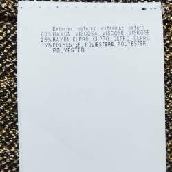 Pre Owned Missoni Black/Gold Patterned Knit Open Front Long Cardigan M