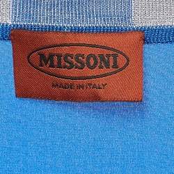 Missoni Blue Silk V-Neck Sleeveless Top S