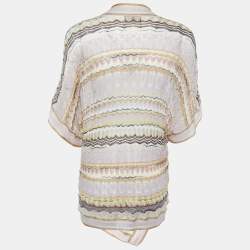 Pre Owned Missoni Multicolor Patterned Knit Wrap Effect Top S