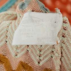 Pre Owned Missoni Multicolor Chevron Pointelle Knit Halter Neck Mini Dress M