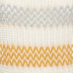 Pre Owned Missoni Multicolor Chevron Pointelle Knit Halter Neck Mini Dress M