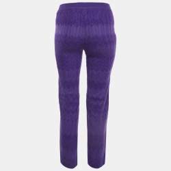 Pre Owned Missoni Purple Wool Blend Knit Elasticated Waist Pants S