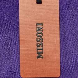 Pre Owned Missoni Purple Wool Blend Knit Elasticated Waist Pants S