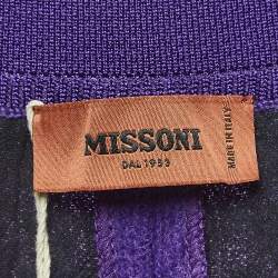 Pre Owned Missoni Purple Wool Blend Knit Elasticated Waist Pants S