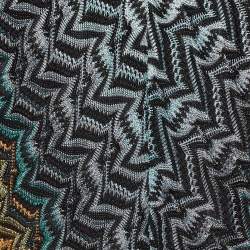 Pre Owned Missoni Multicolor Chevron Pattern Knit Maxi Kaftan Dress L